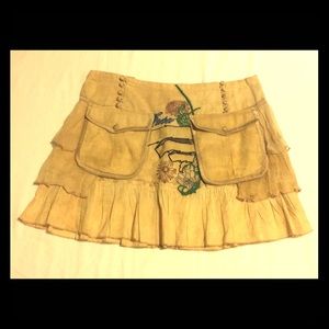 Unique boho mini skirt